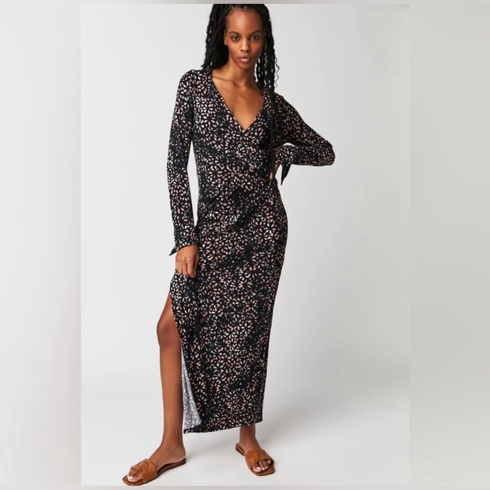 Free People Black and Pink Maxi Dress